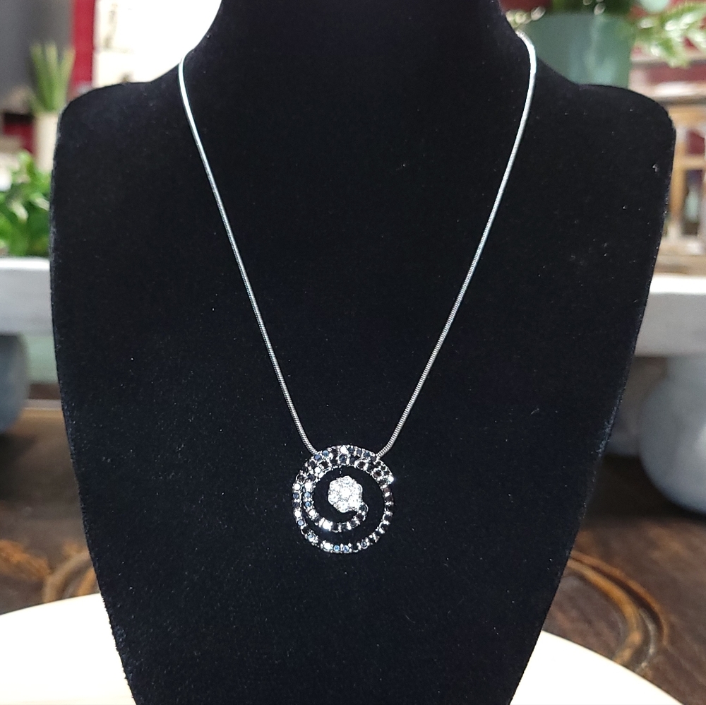 Kiam Family Black and Clear Stone Necklace